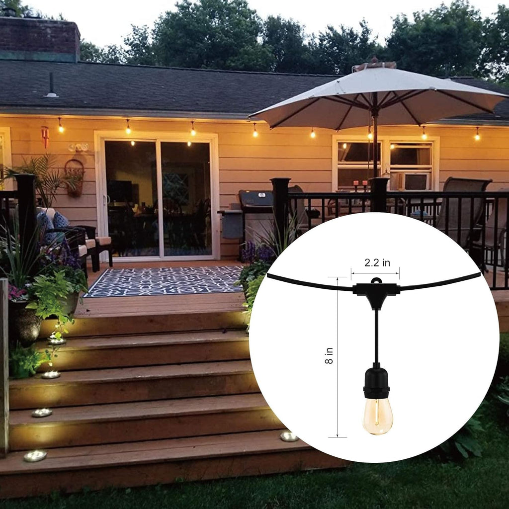 100FT LED String Lights with 30 Sockets 32 Shatterproof Plastic Bulbs N35805