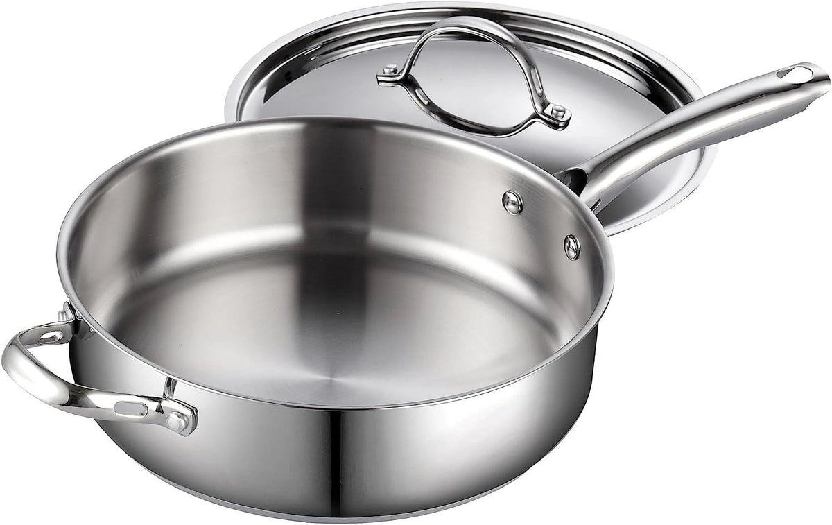 11-inch 5 Quart Stainless Steel Saute Pan with Lid C662