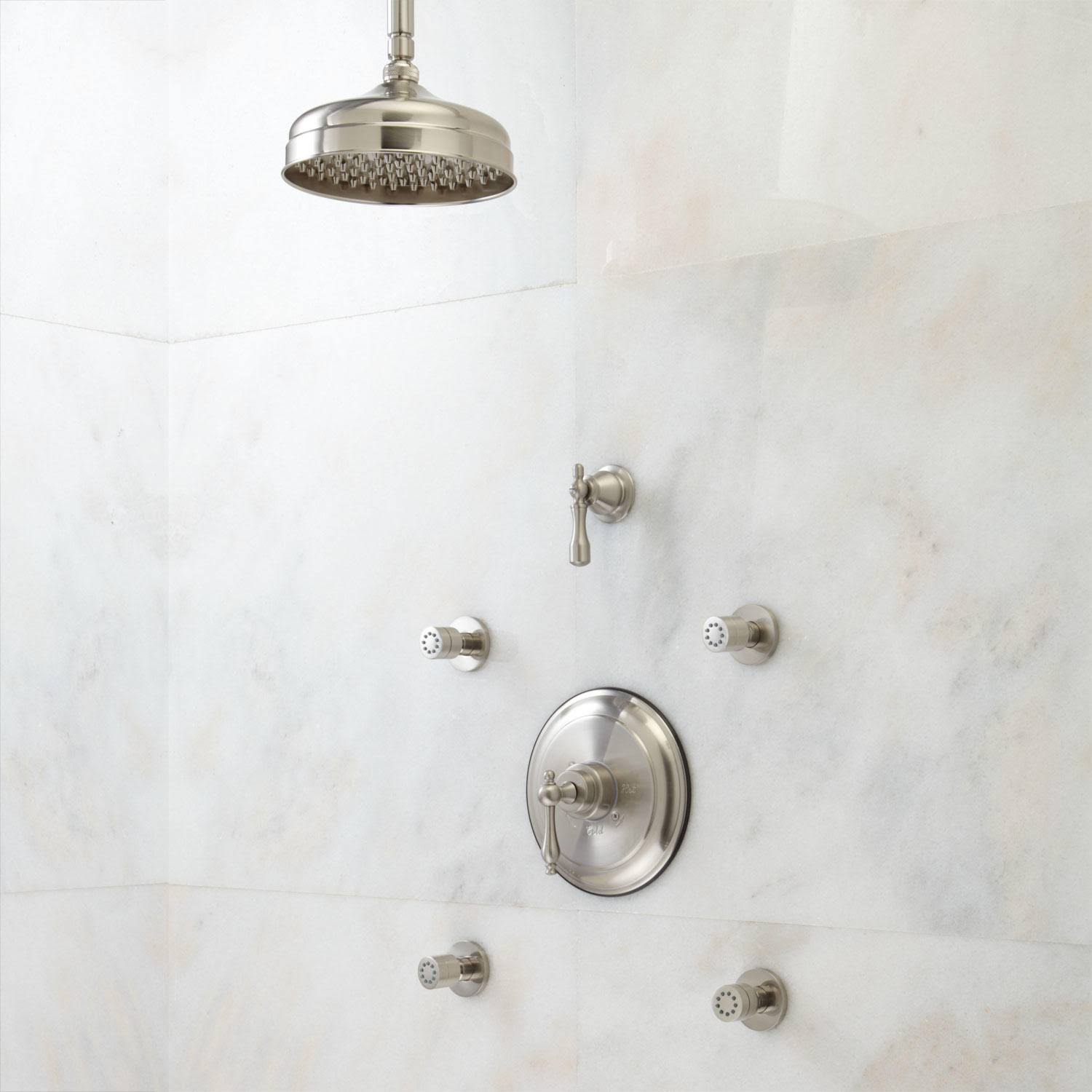 Pressure Balanced Shower System with Rain Shower Head and Body Sprays L793562
