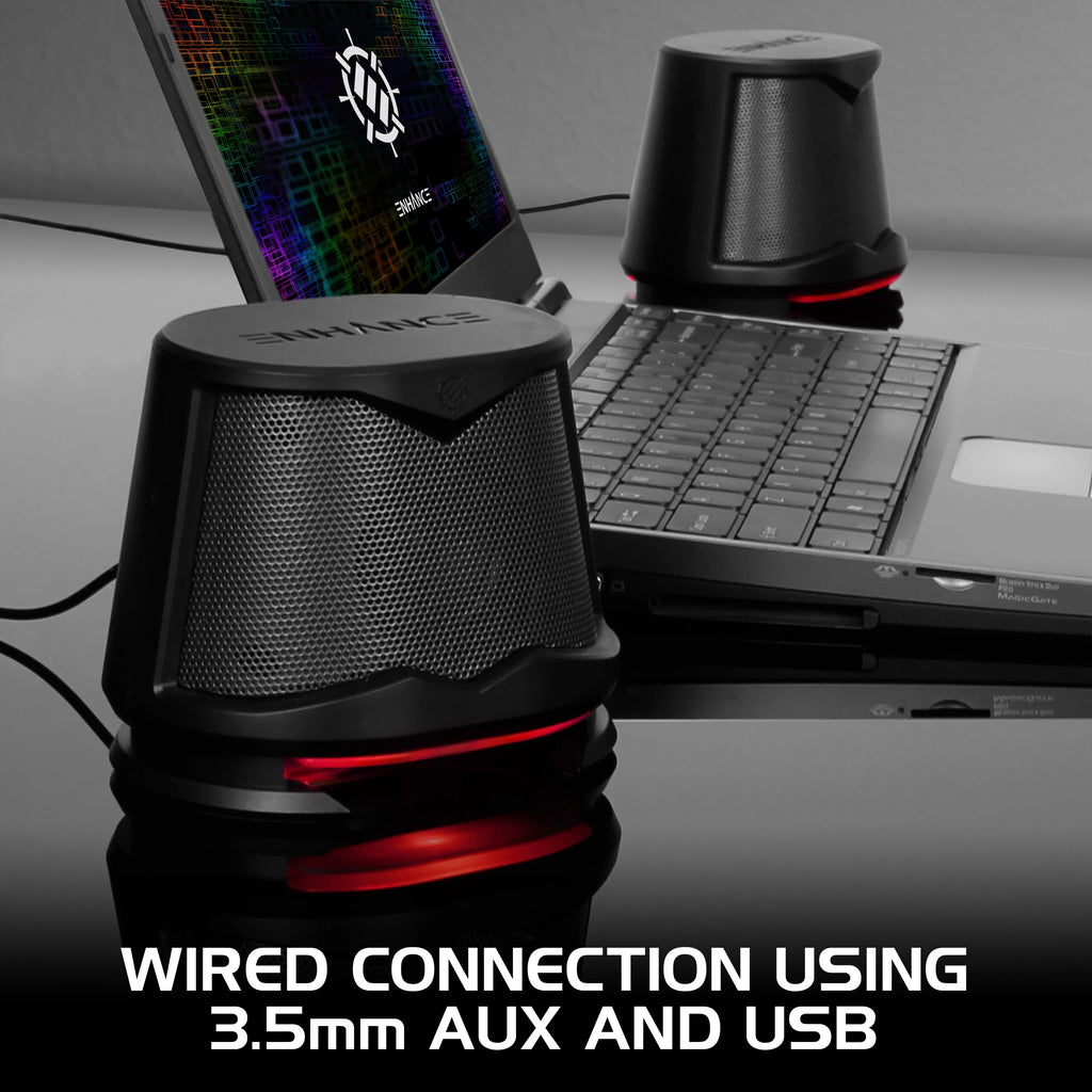High Excursion Speakers with Red LED Lights, 10W Peak, 3.5mm Wired M758