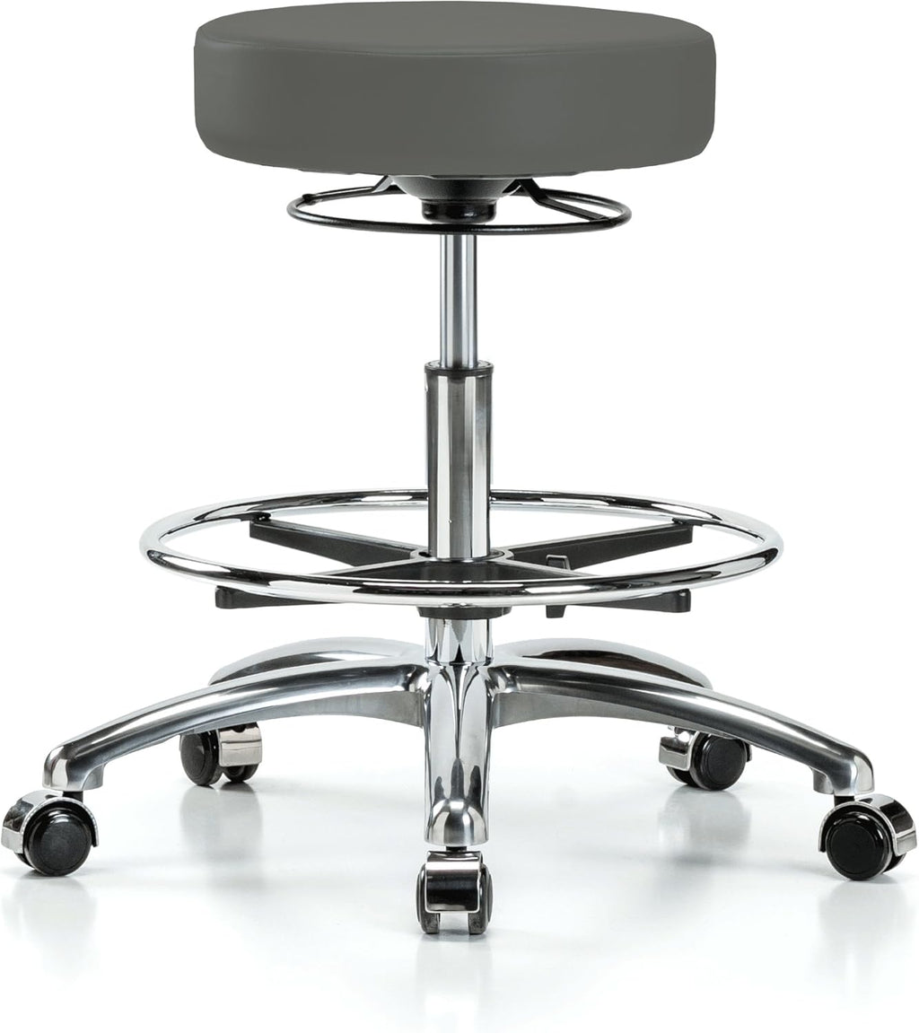 Cinder Fabric Adjustable Swivel Stool with Footring Q969237