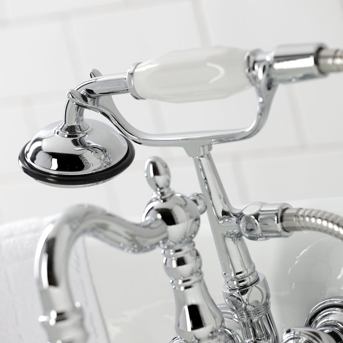Polished Brass Clawfoot Tub Faucet with Hand Shower X45161