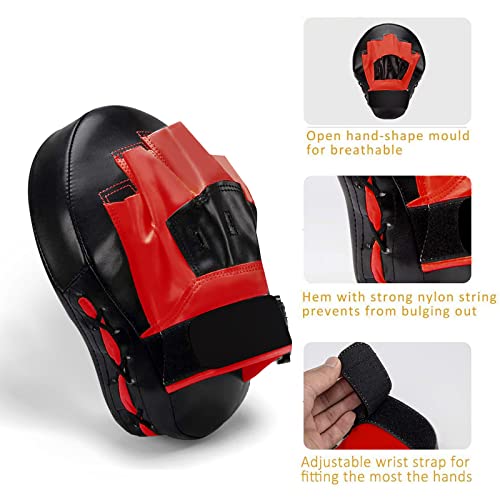 Boxing Curved Focus Punching Mitts Leatherette Training Hand Pads I2495