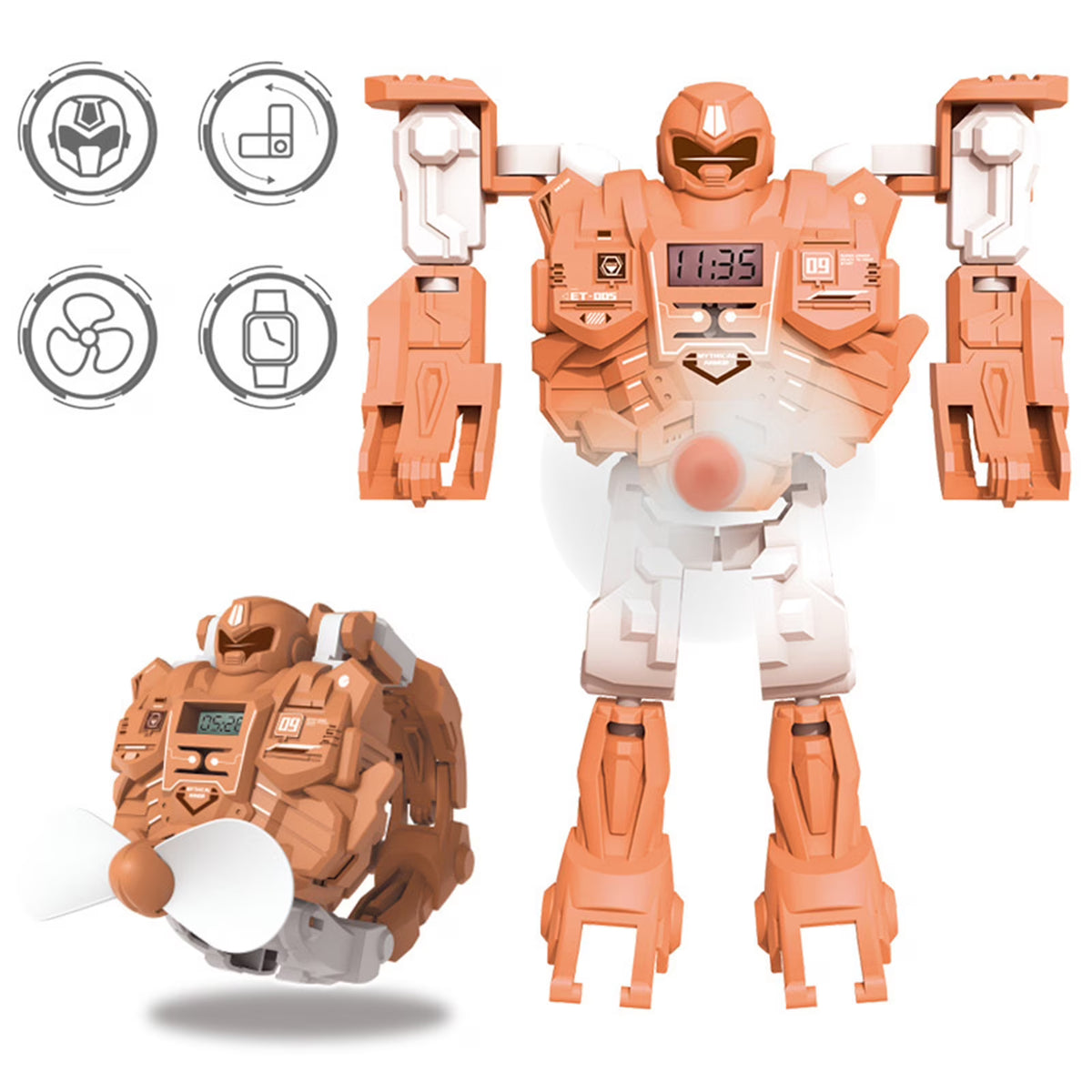 3 In 1 Deformation Robot Fan Watch Toys U15720