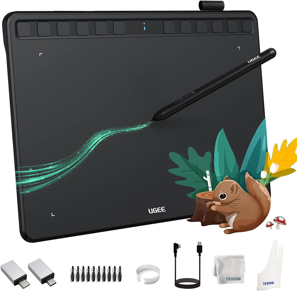 Wireless Graphics Drawing Tablet 6x4 Inch with Battery-Free Stylus S345