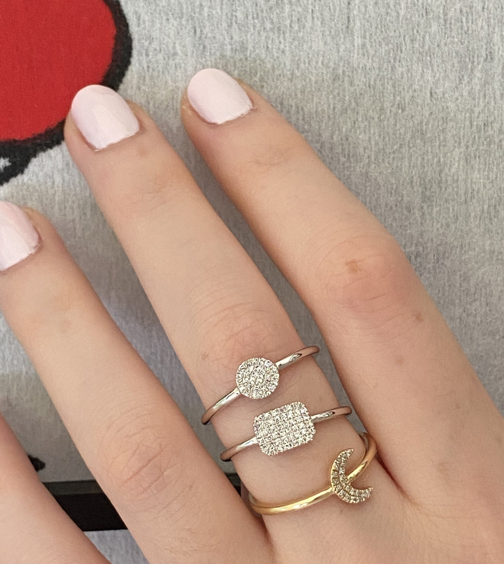 Diamond Rectangle Ring T123
