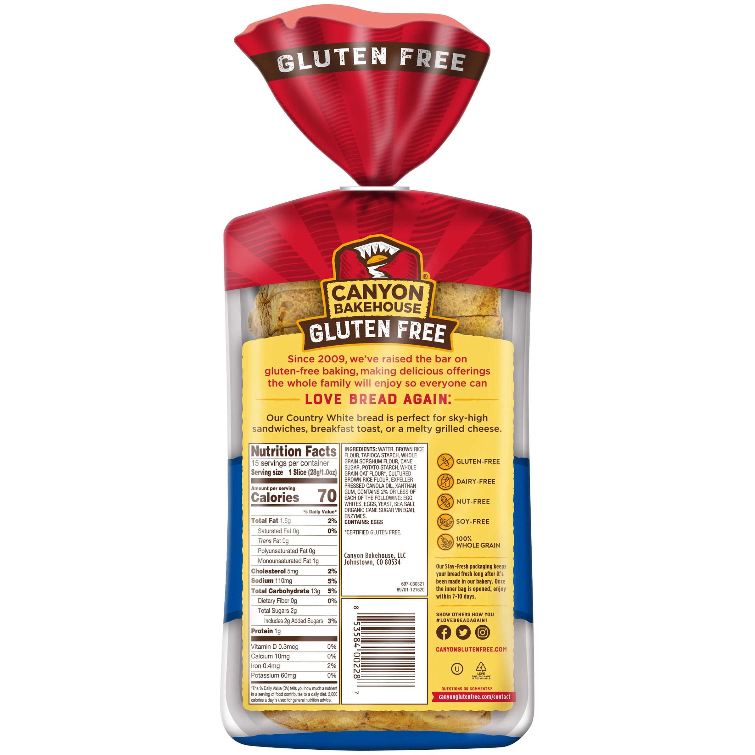 15z Gluten Free Country White Bread Pack Of 6 B745