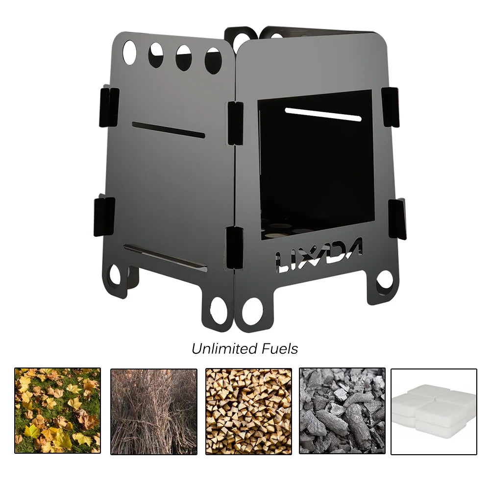 Portable Folding Stainless Steel Wood Burning Stove W73297
