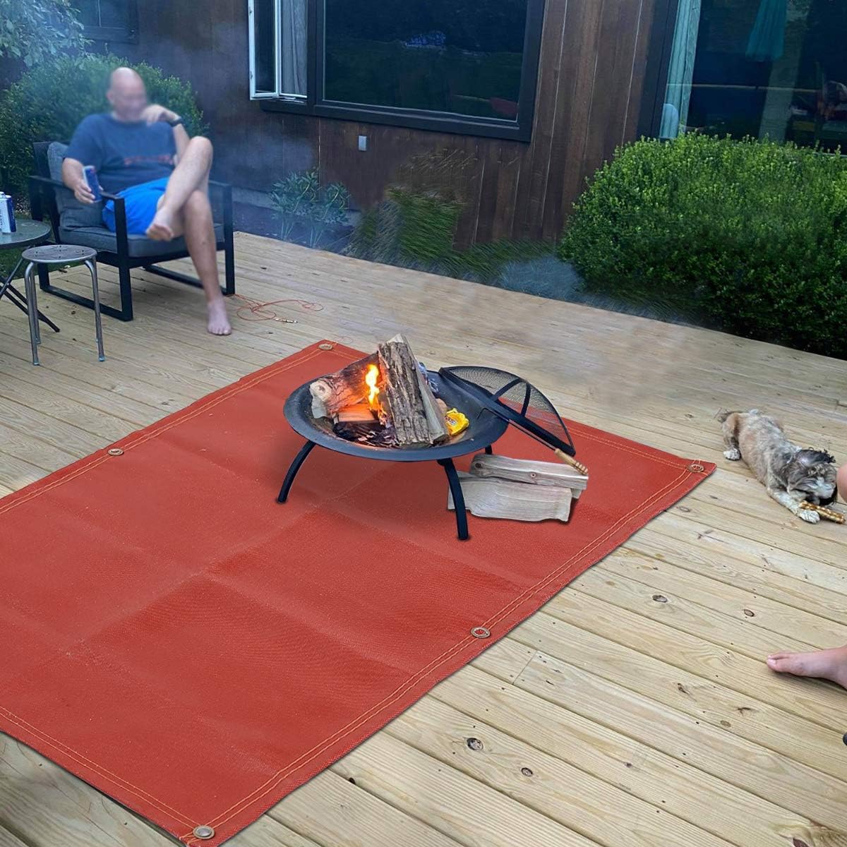 70"×58" Fireproof Silicone Fire Pit Mat L3784