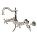 Polished Nickel Wall Mount Bridge Kitchen Faucet with Brass Sprayer K9979