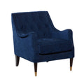 Blue Polyester and Wood Accent Chair P4340