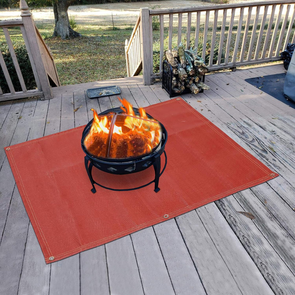 70"×58" Fireproof Silicone Fire Pit Mat L3784