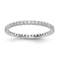 14K White Gold Eternity Diamond Ring, Lab Grown Round, Size 9 X821