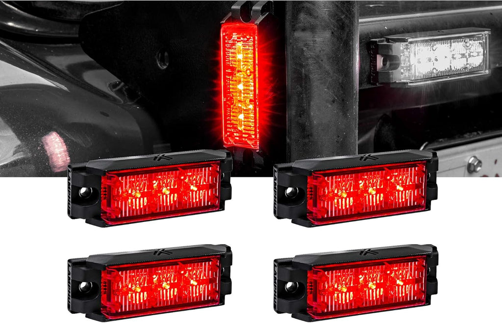 4pc 3.5" 3W Amber LED Flashing Strobe Light Head Surface-Mount G520854