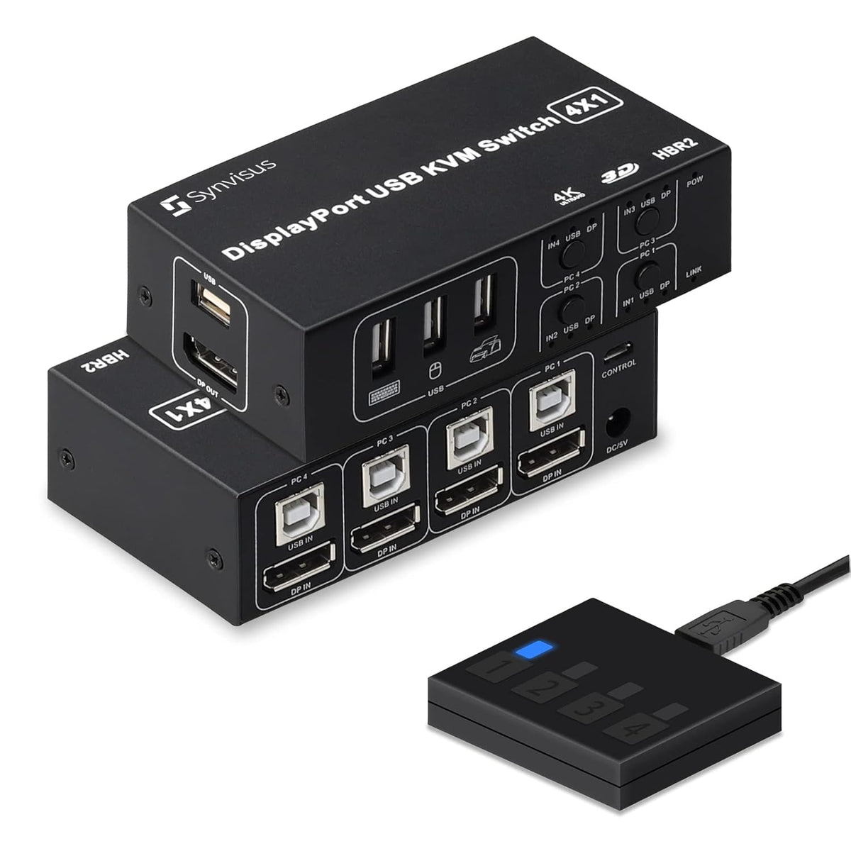 4 Port USB KVM Switch with 4 USB Cables H1382