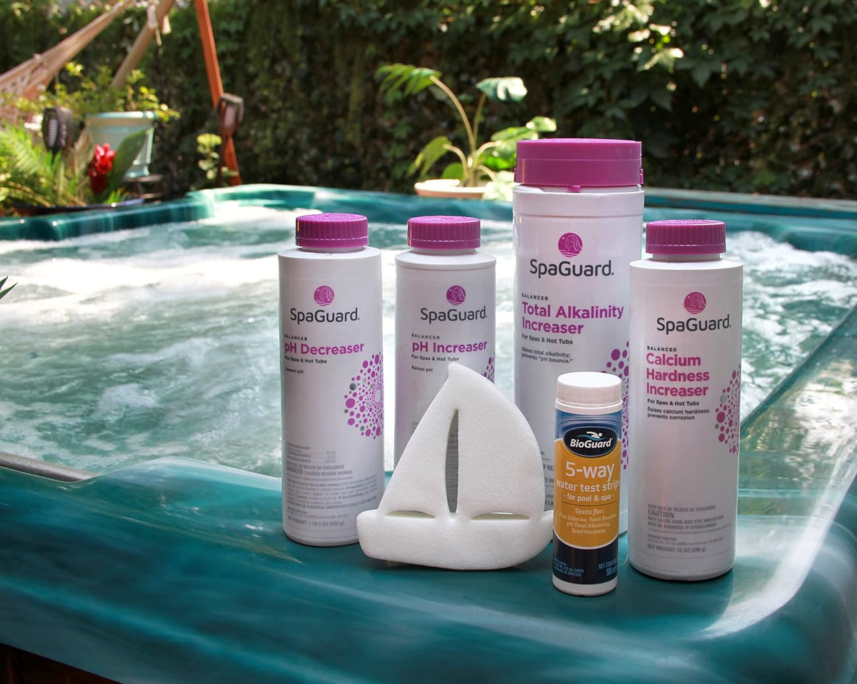 Spa and Hot Tub Chemical Balancer Maintenance Kit with Test Strips V4454