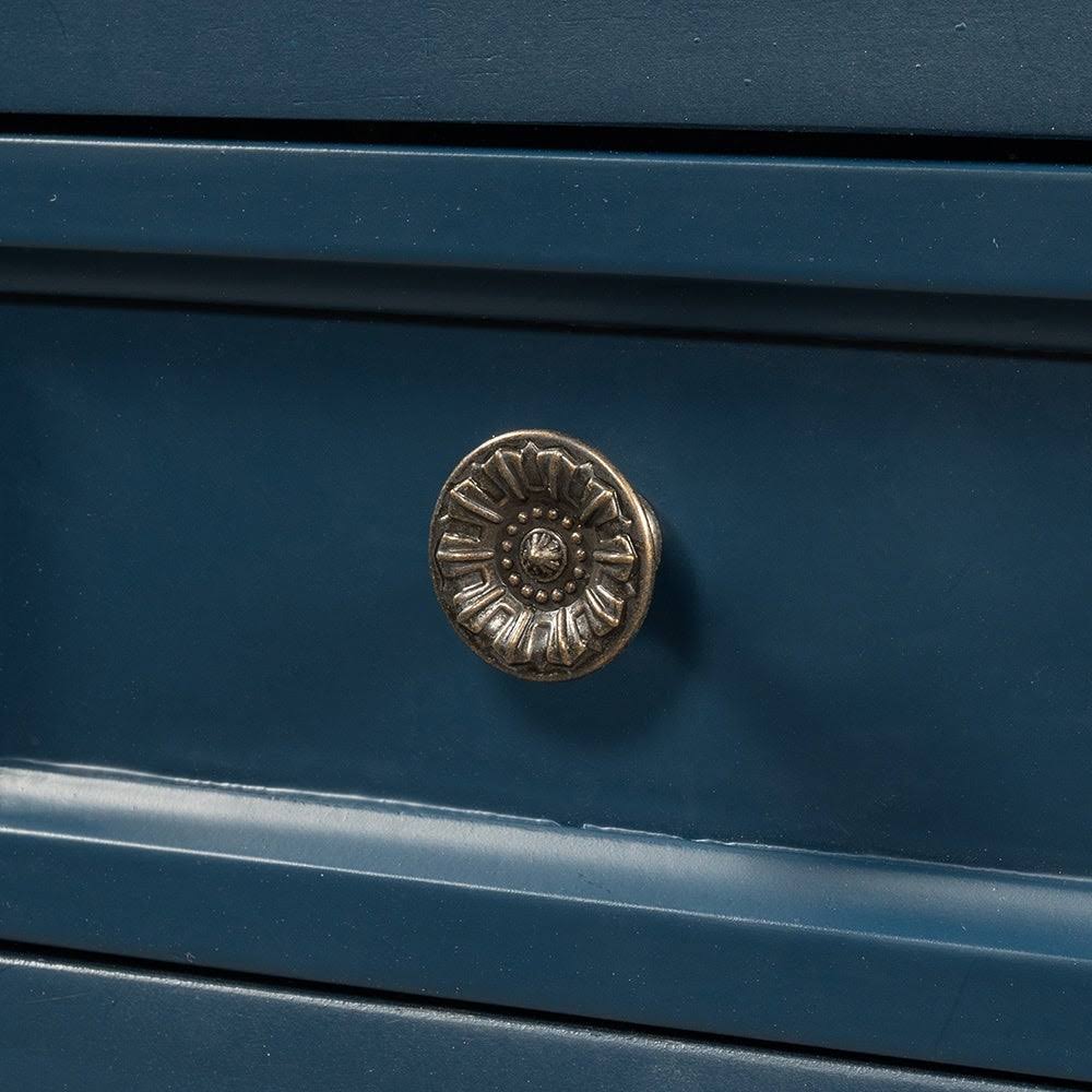 Blue Console Table with 7 Drawers and 1 Cabinet C806
