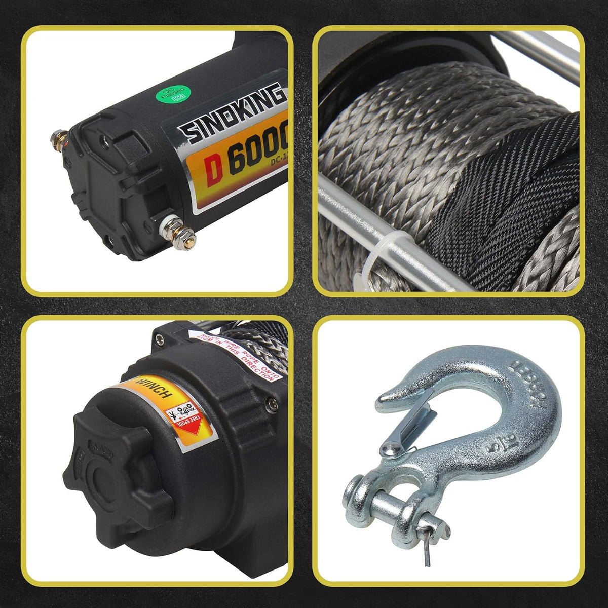 6000lb 12V Winch with Synthetic Rope and Wireless Remote Control I59584