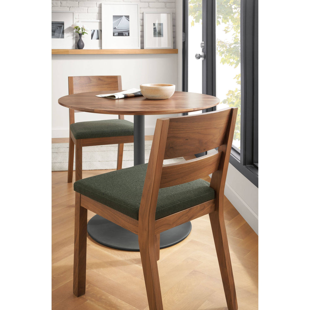 Modern Afton Side Chair in Blue Boucle with White Oak Frame Q6245