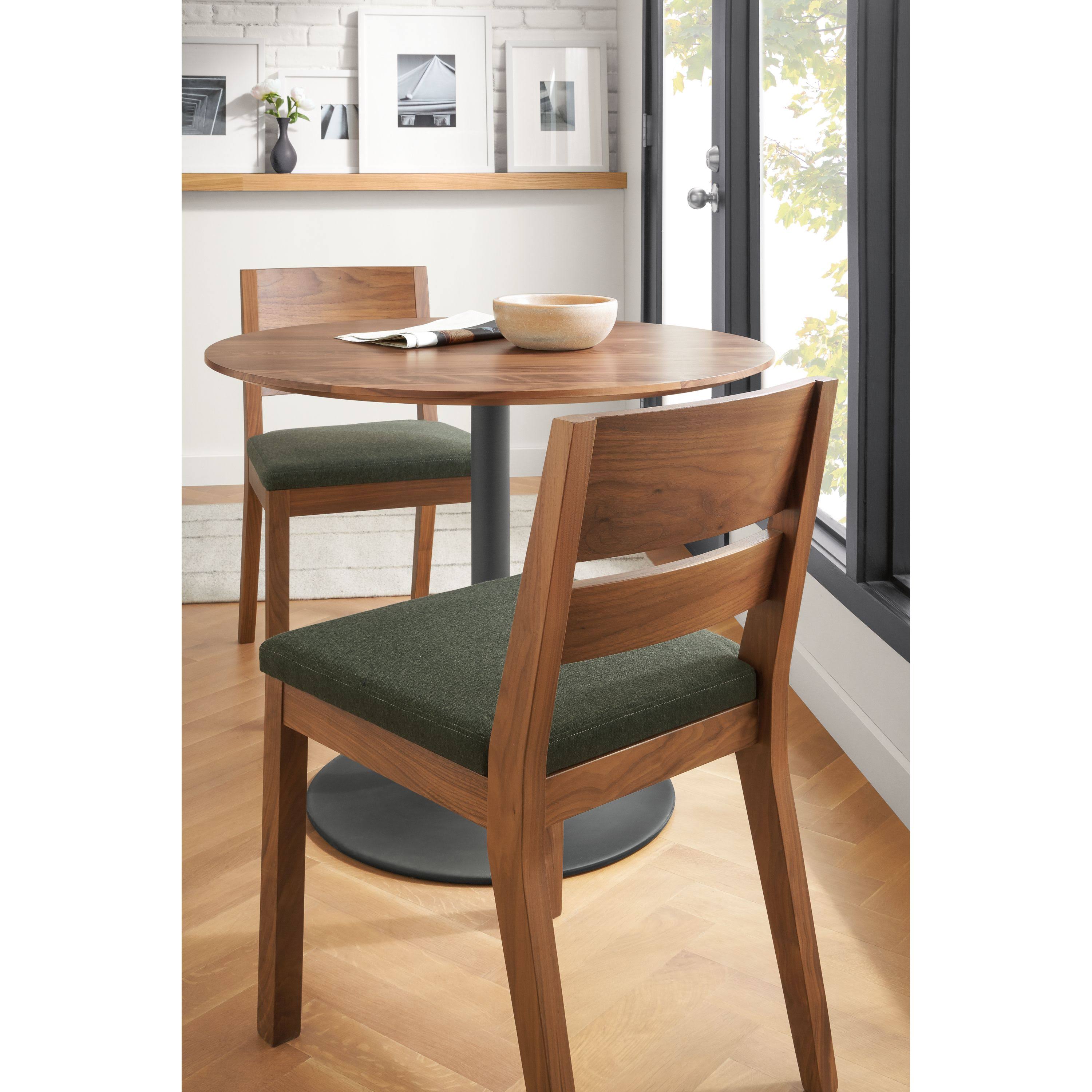 Modern Afton Side Chair in Blue Boucle with White Oak Frame Q6245