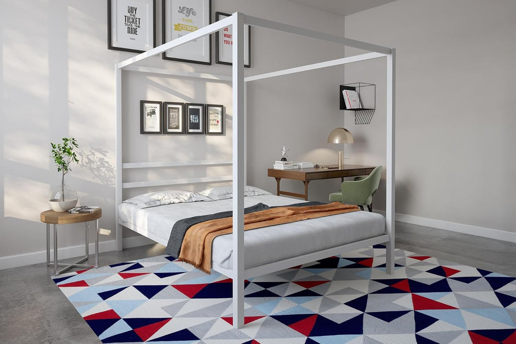 King Size Gray Canopy Bed S194754