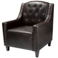 Dark Espresso Tufted Leather Club Chair H341133