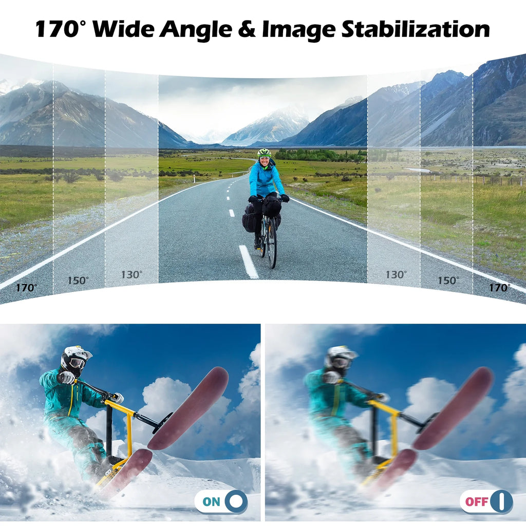 4K 30FPS Action Camera Waterproof WiFi Touch Screen O123