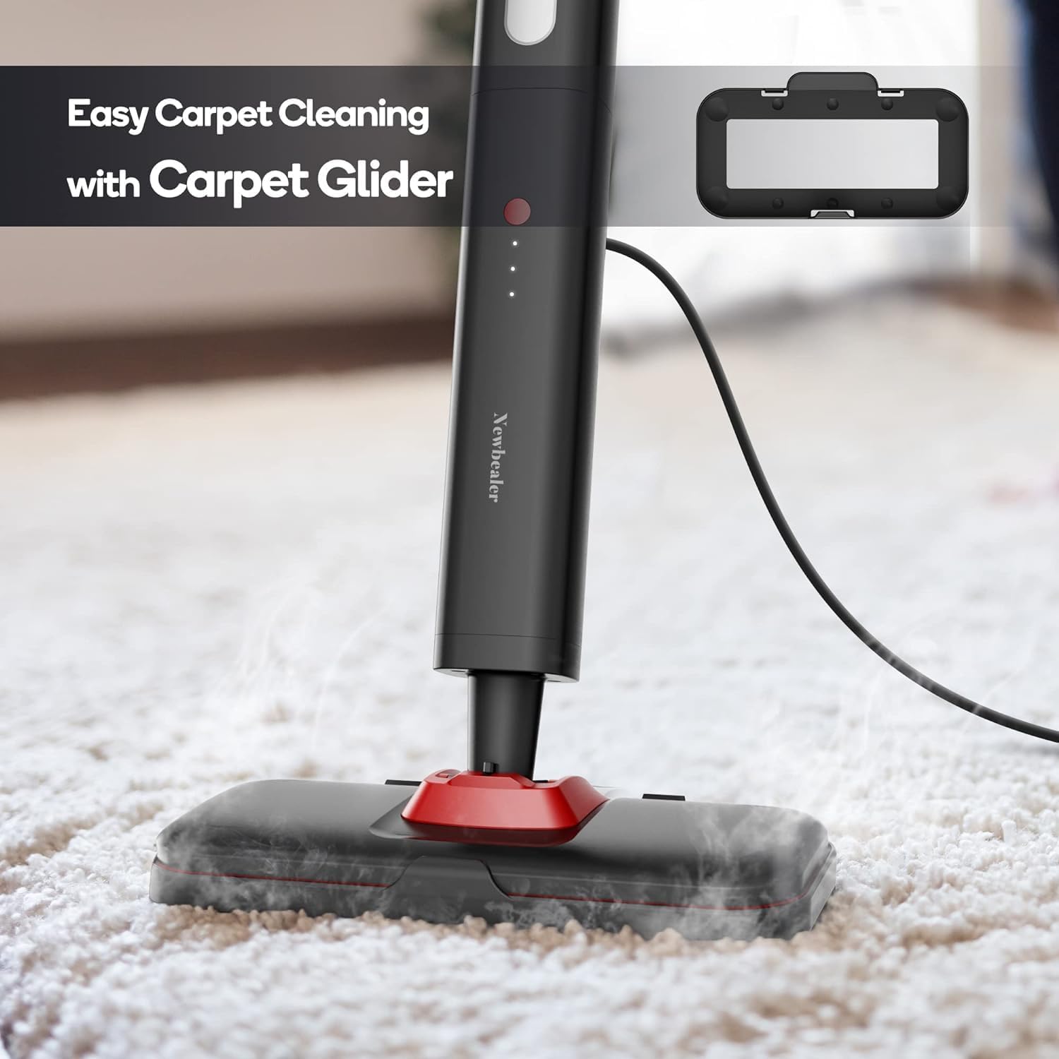 Hardwood Floor Steamer with 2 Washable Microfiber Pads P87595