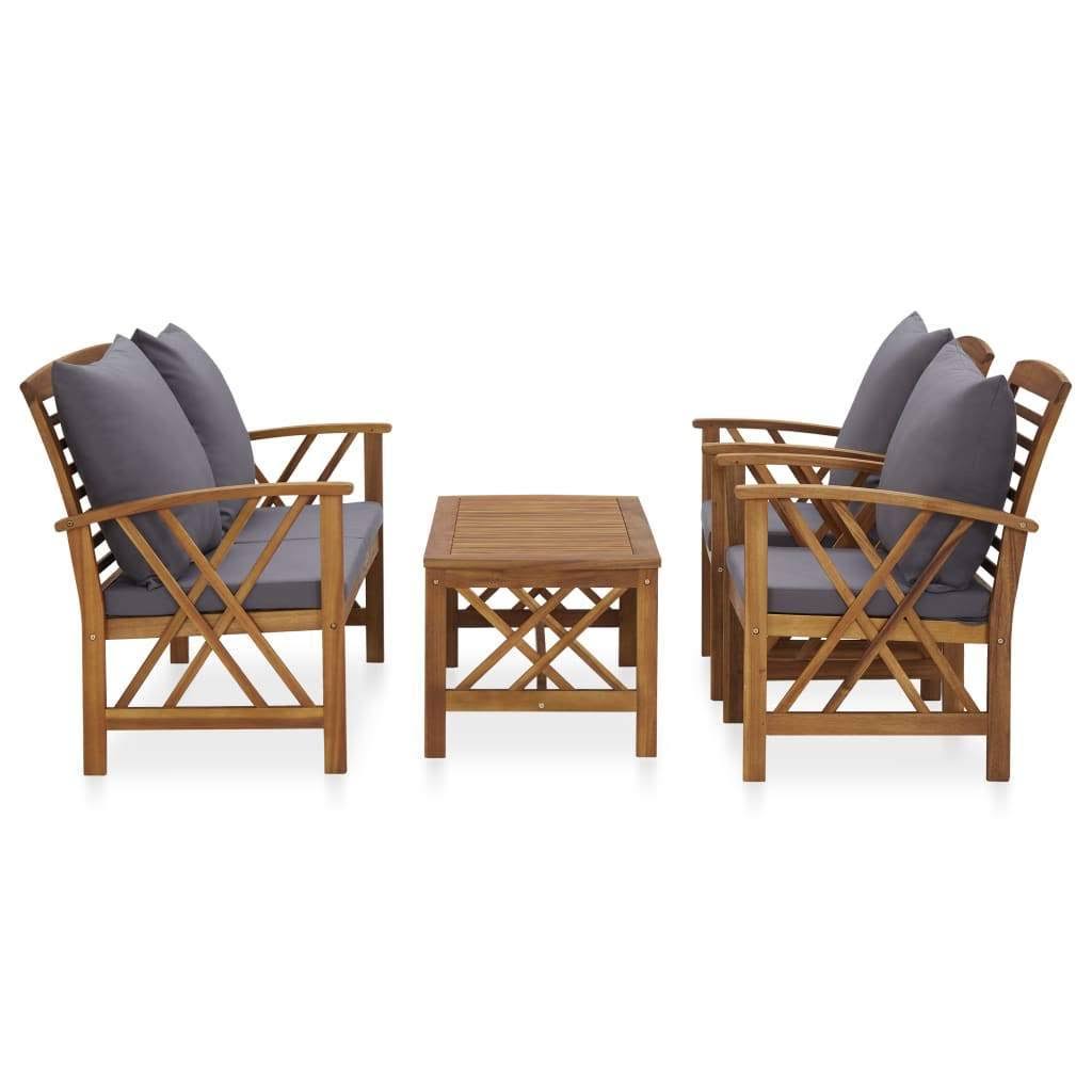 4 Piece Solid Acacia Wood Garden Lounge Set K210