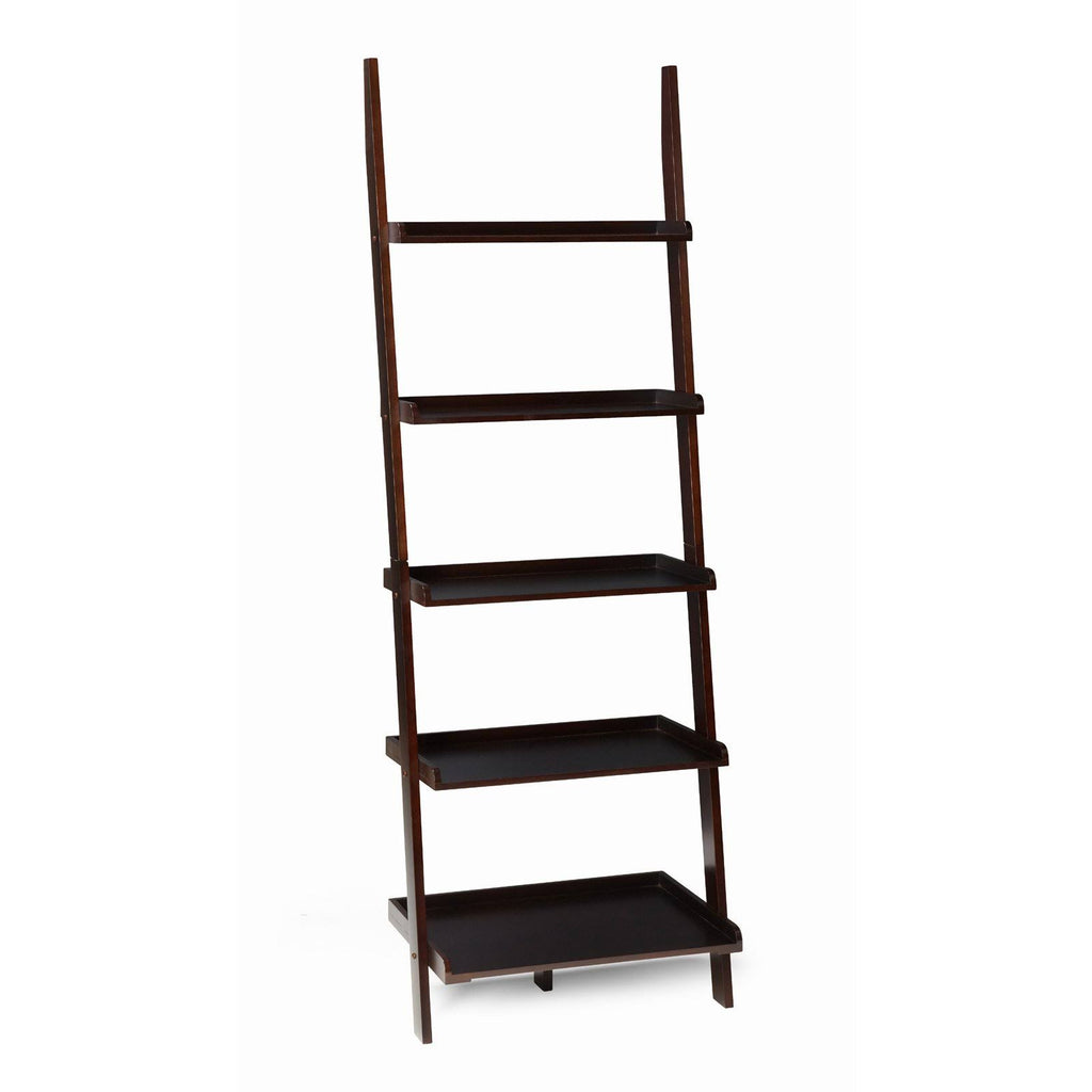 Espresso 5-Shelf Bookshelf Ladder E6142