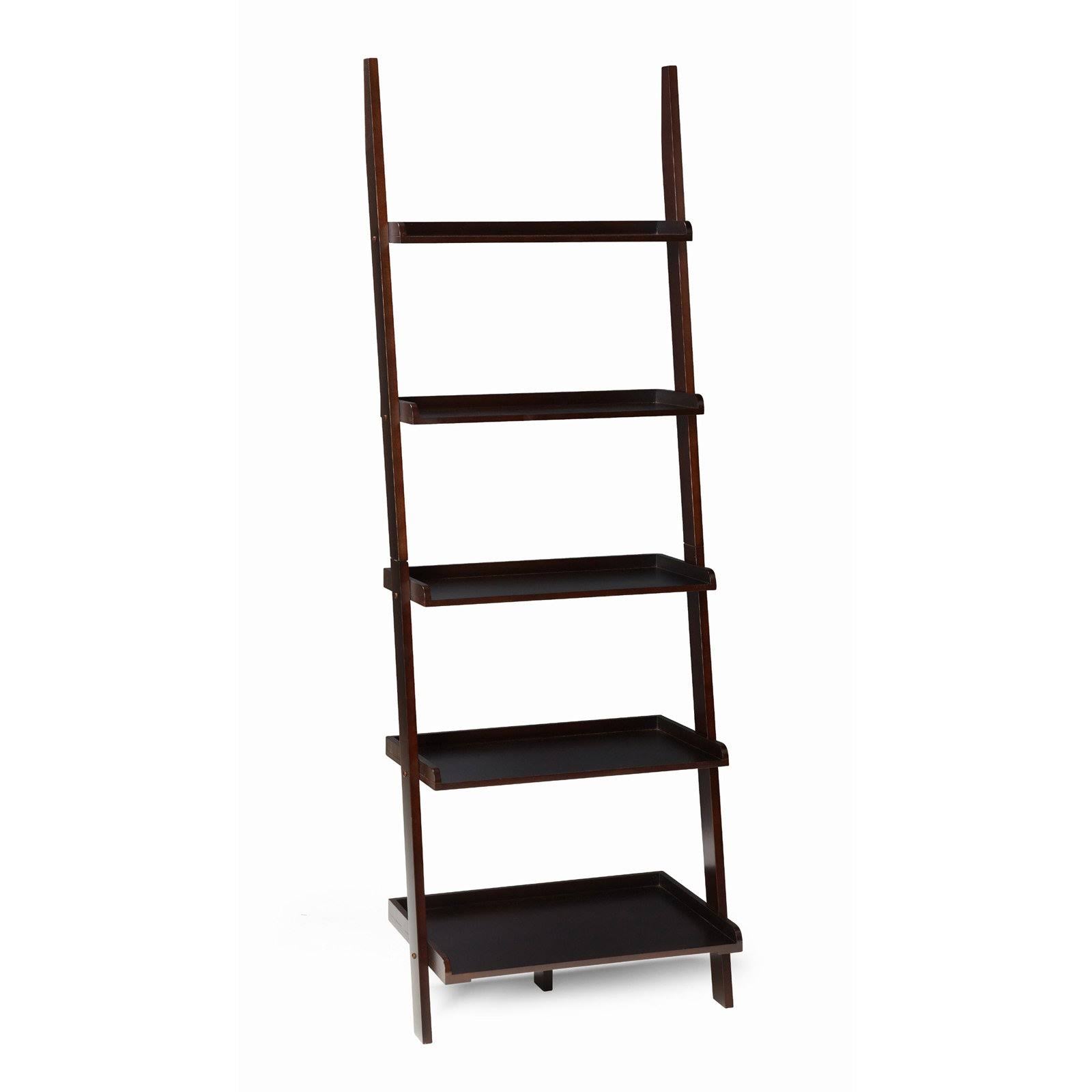 Espresso 5-Shelf Bookshelf Ladder E6142