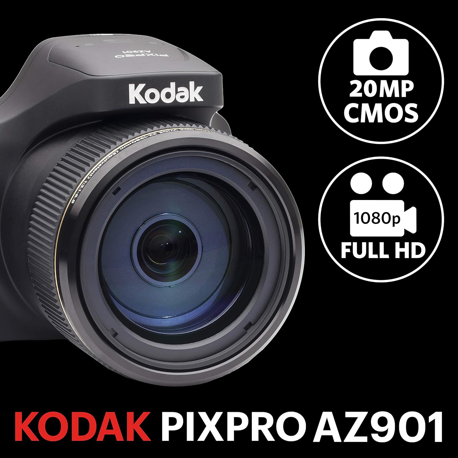 20MP Digital Camera with 90X Optical Zoom and 3 LCD (Black) N4651