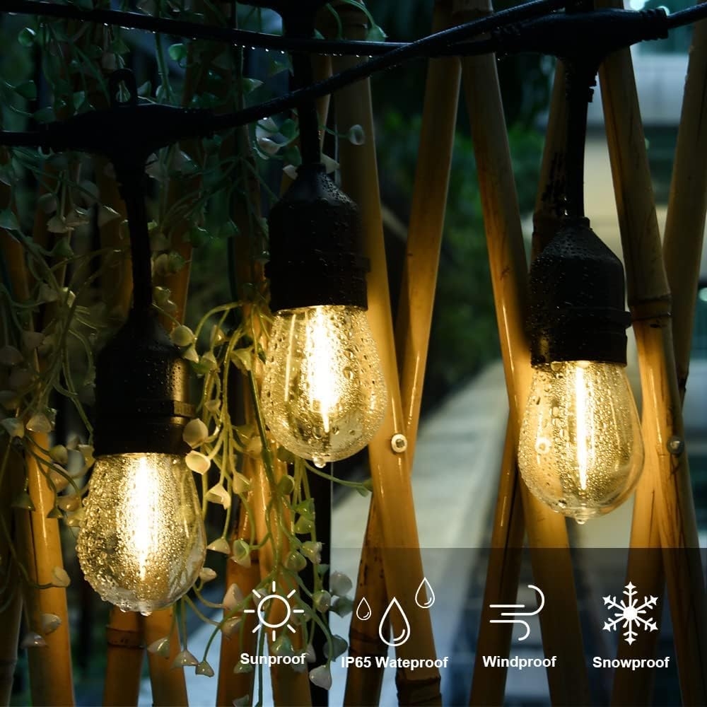 100FT LED String Lights with 30 Sockets 32 Shatterproof Plastic Bulbs N35805