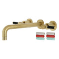 Brushed Brass 2-Handle Wall Mount Roman Tub Faucet I26501
