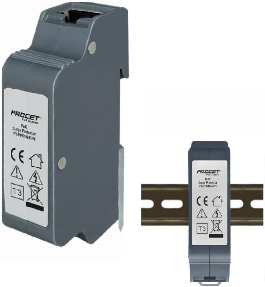 10KV Ethernet Surge Protector, Gigabit Lightning Arrestor, PoE++ 120W RJ45, Zinc Alloy, Pack of 2 D86358