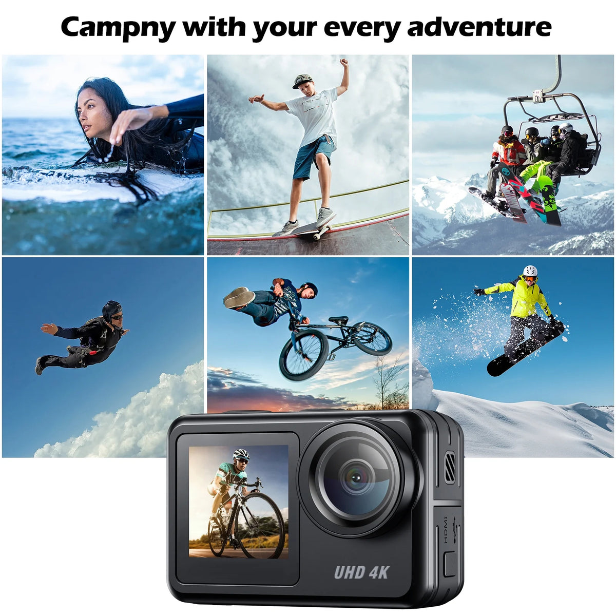 4K 30FPS Action Camera Waterproof WiFi Touch Screen O123