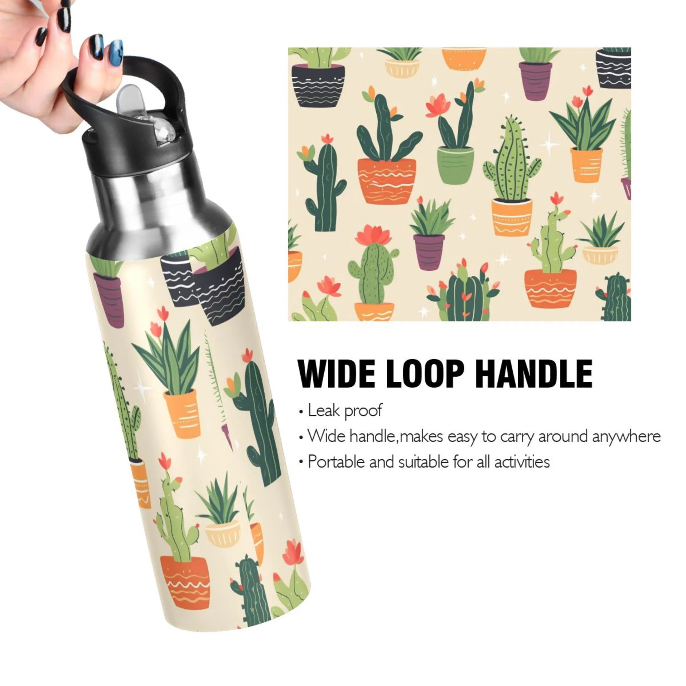 Insulated Stainless Steel Water Bottle with Straw Lid, 20 oz J702