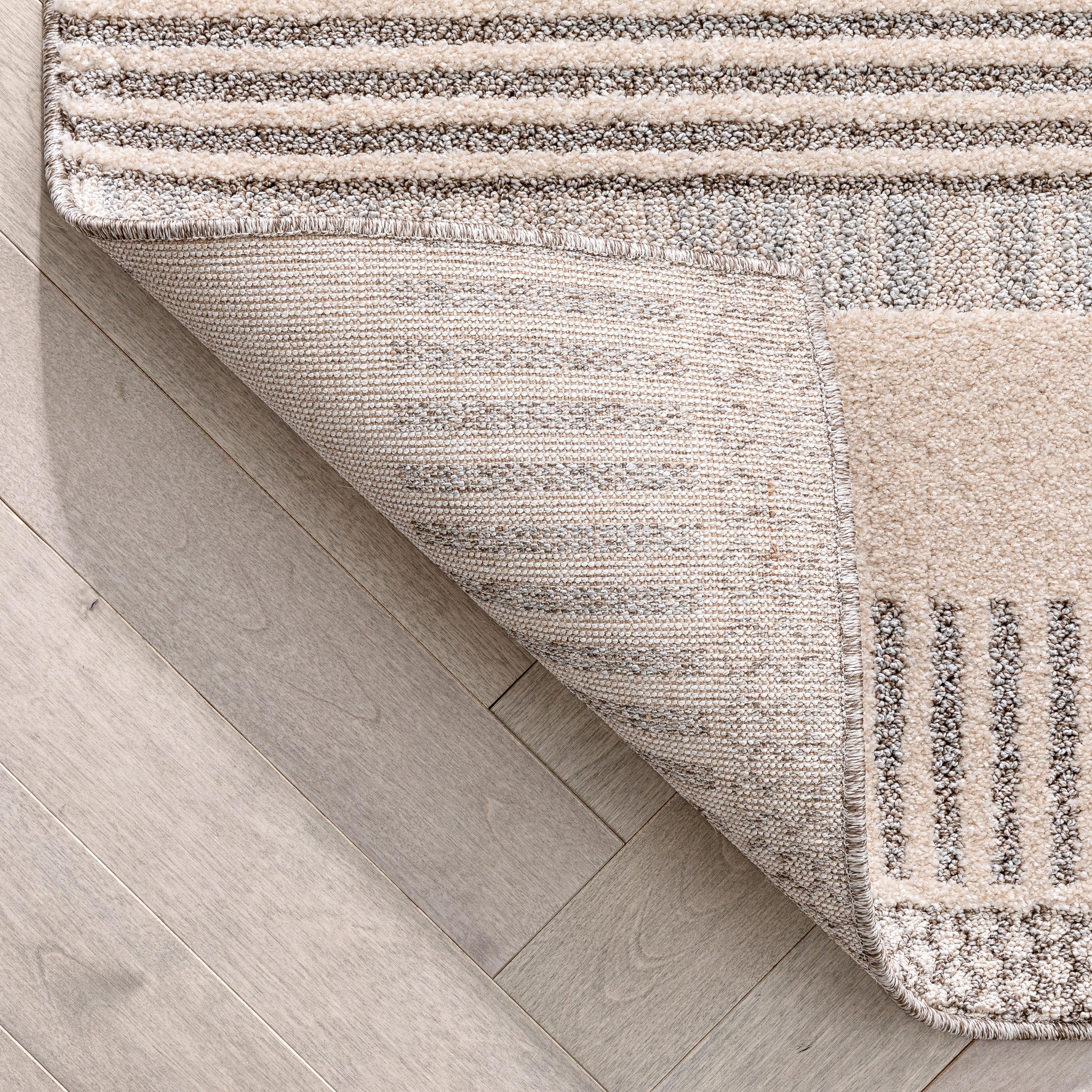 Beige Geometric Area Rug E77183