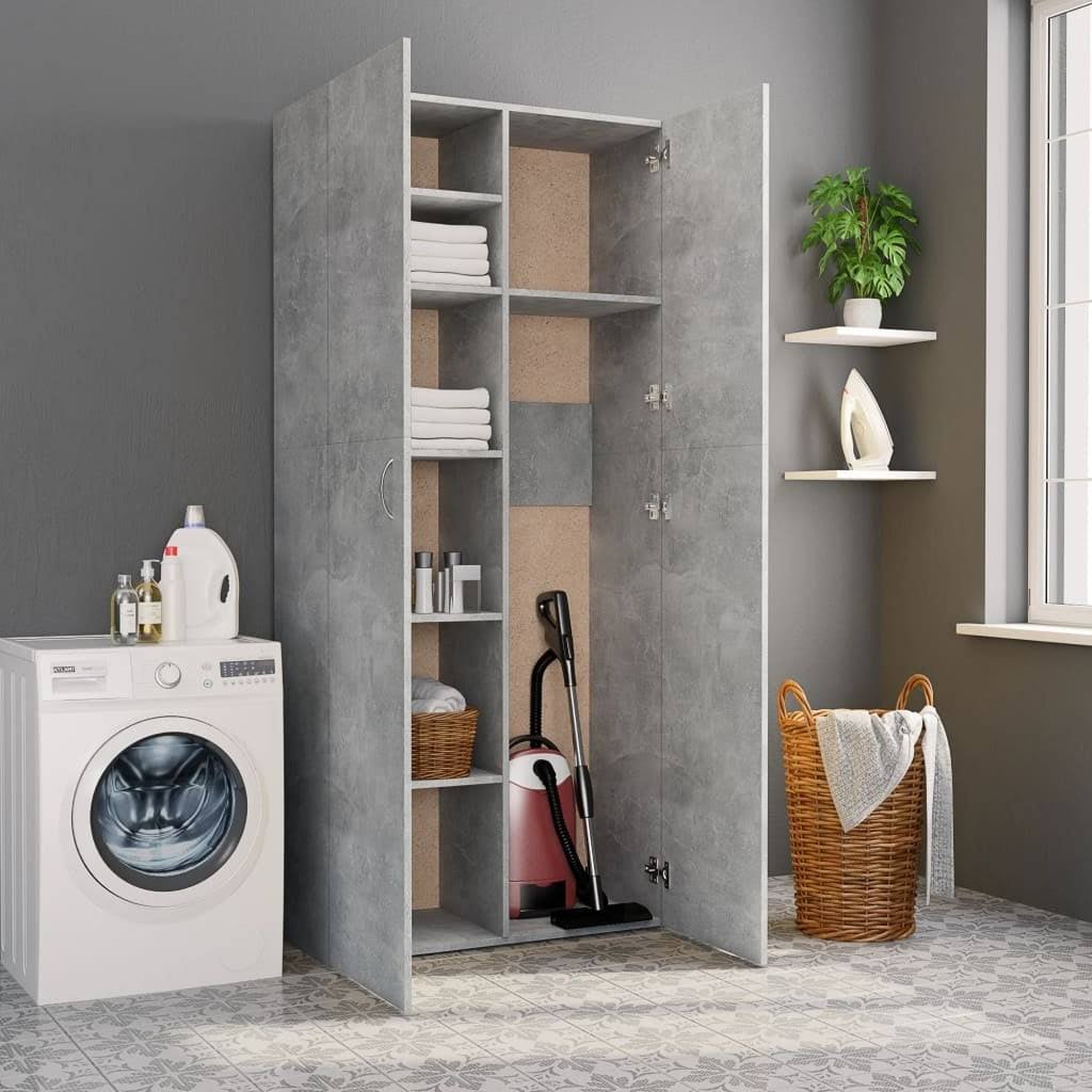 Concrete Gray Chipboard Storage Cabinet G2022