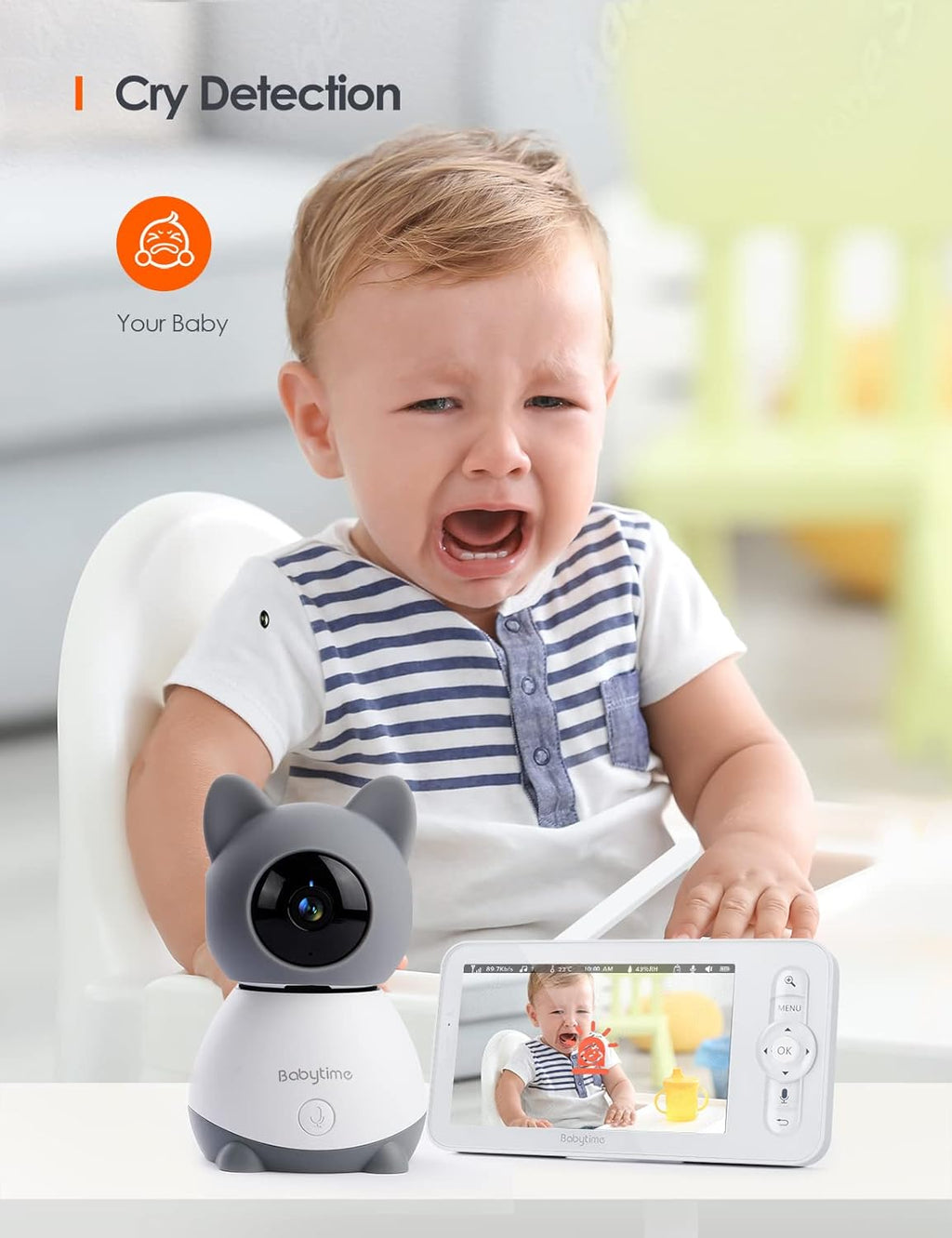 1080P Pan/Tilt Video Baby Monitor with Infrared Night Vision H64838