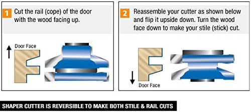 Carbide Tipped 3-Wing Beveled Reversible Stile & Rail 2-13/32 Dia x 1 L464