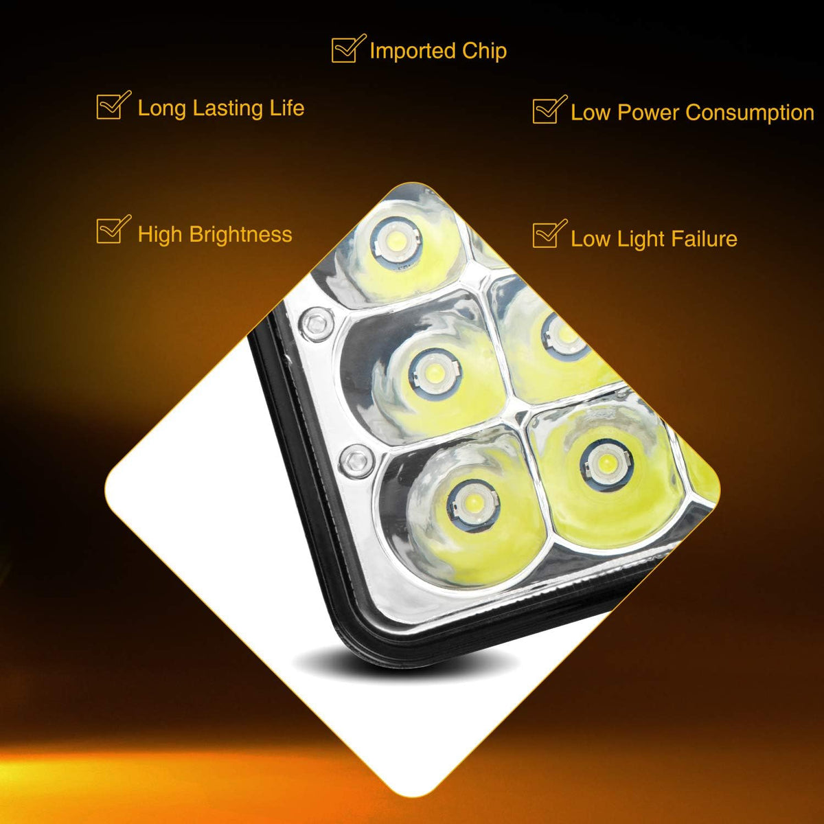4x6 LED Headlights Sealed Beam Conversion Kit Pack of 2 J724
