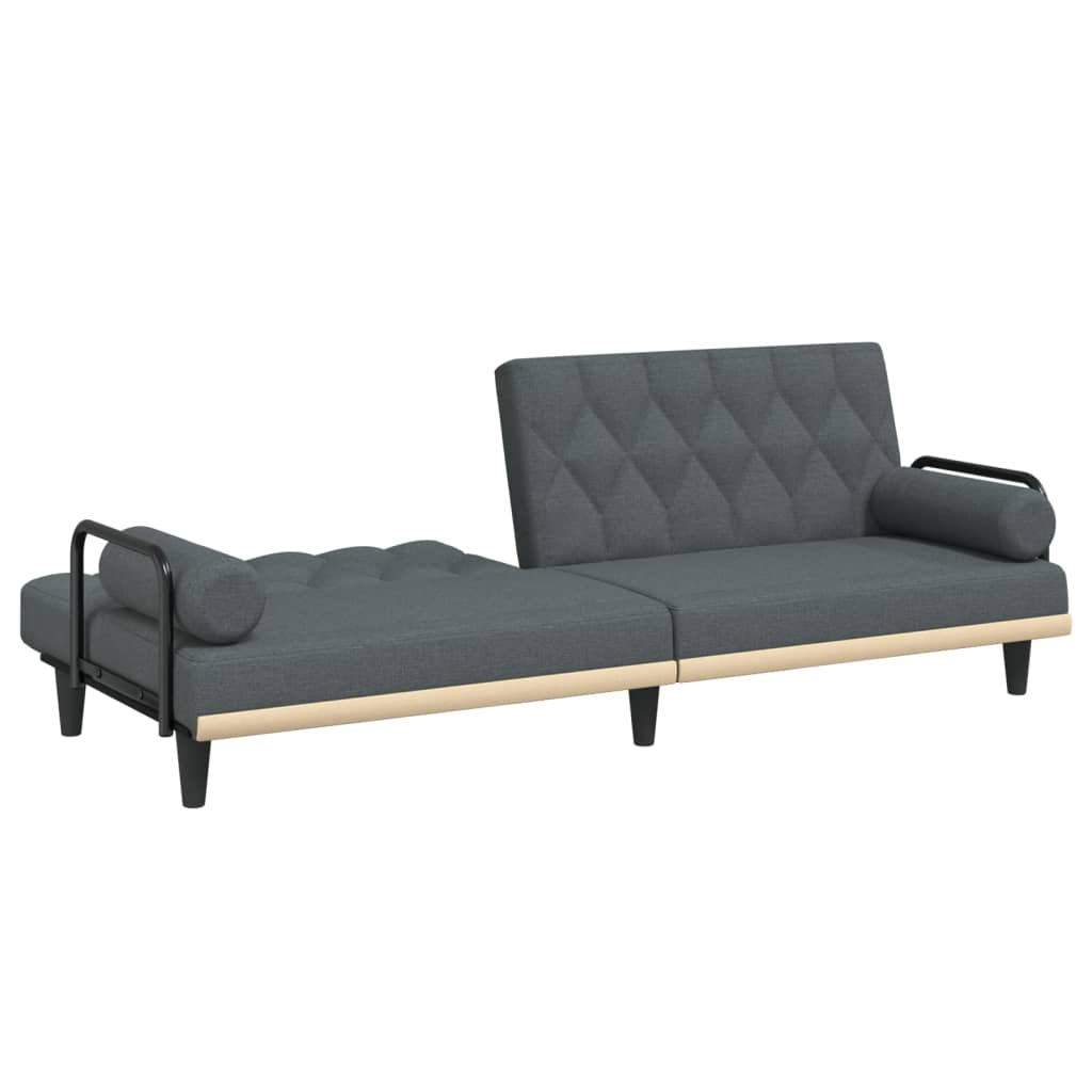Dark Gray Fabric Sofa Bed with Armrests K65476