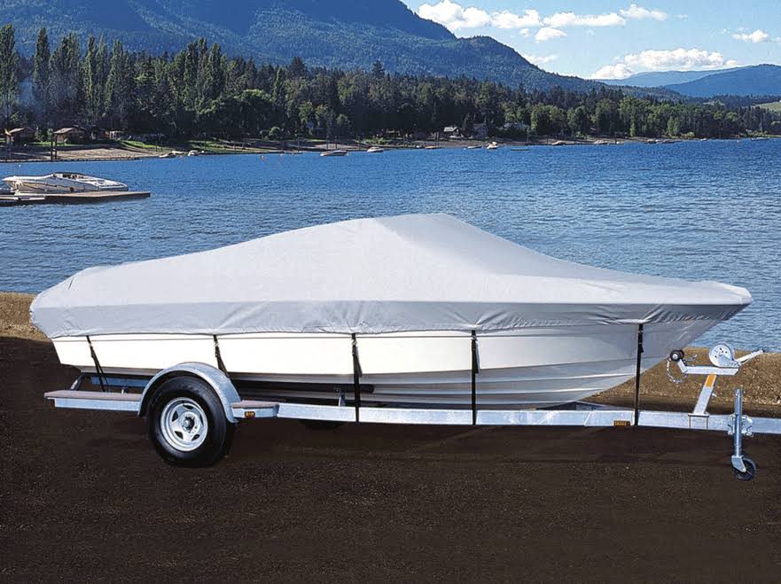 Black Semi Custom Boat Cover for Tournament Ski Boat with Wakeboard Tower T725621
