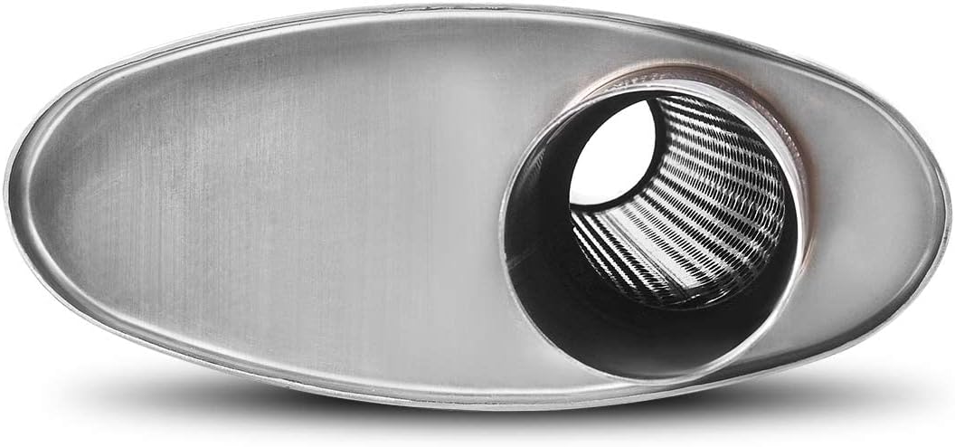2.5" Inlet/Outlet Stainless Steel Welded Oval Muffler, 19" Overall Length, Pack of 2 N72797