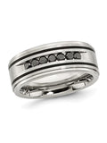 Black Diamond Stainless Steel Band Ring C8458