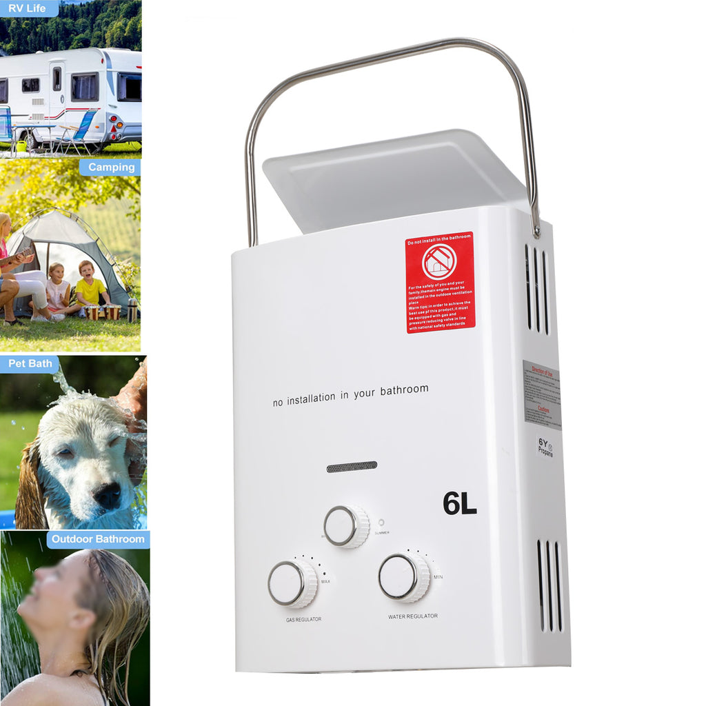 6L 12KW LPG Propane Gas Tankless Water Heater with Shower Head Kit L33264