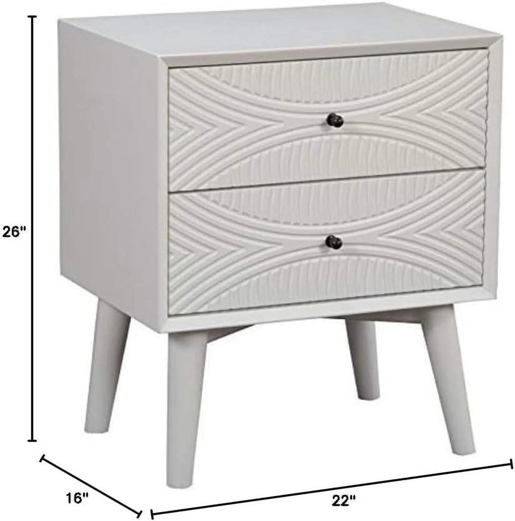 White 2 Drawer Nightstand Q979553