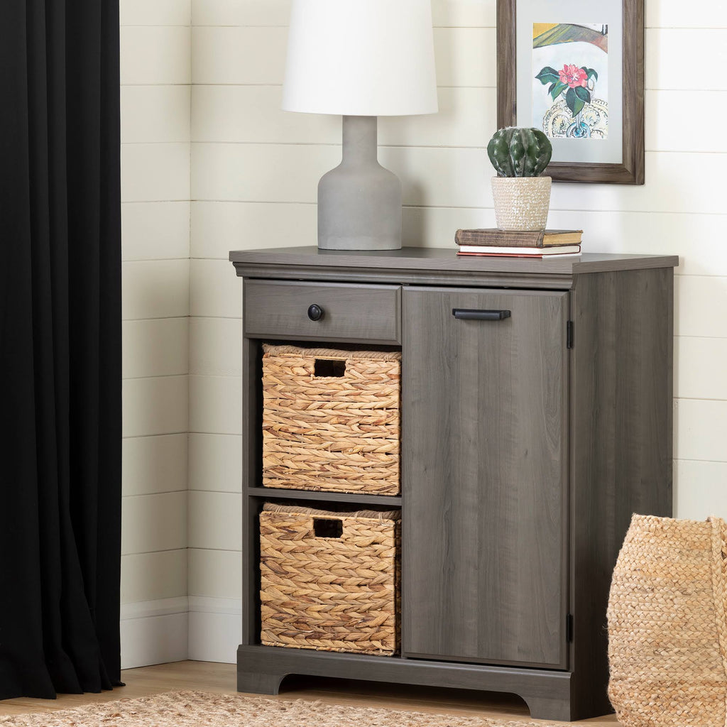 1 Door Storage Cabinet Gray Maple Q976