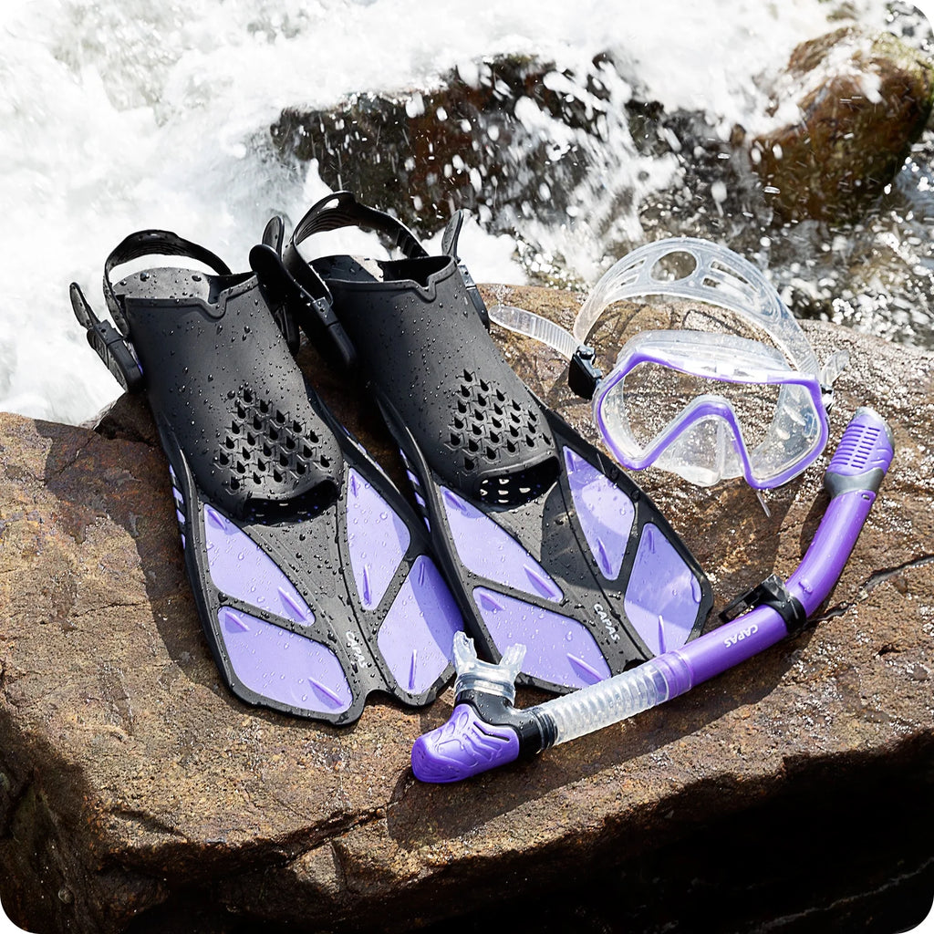 Snorkel Mask Fins Set with Carrying Bag C5896